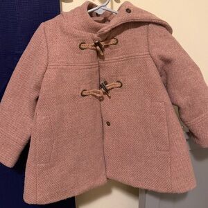 Zara Kids Dusty Pink Toggle Pea Coat. EUC.